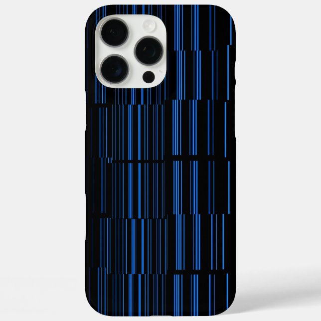 Midnight Blue Unique Modern Stripe Pattern Cool Case-Mate iPhone Case (Back)