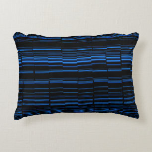 Midnight Blue Unique Modern Stripe Pattern Cool Decorative Cushion