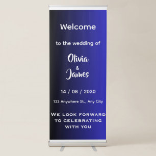 Midnight Blue Wedding Welcome Retractable Banner