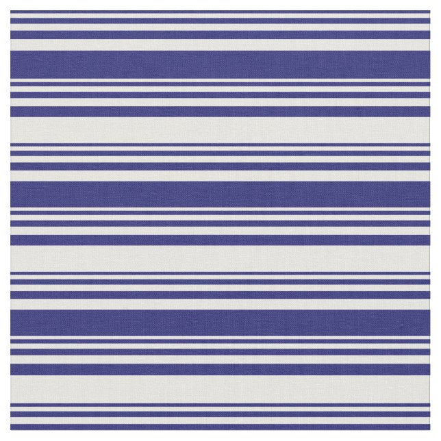 Midnight Blue & White Pattern Fabric (Close Up)
