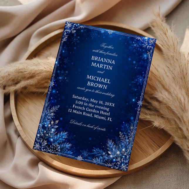 Midnight Blue Winter Elegance Invitation (Creator Uploaded)