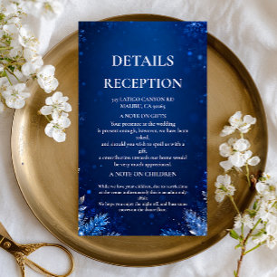 Midnight Blue Winter Information Style Enclosure Card