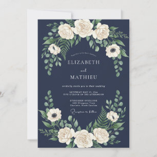 Midnight Blue Winter Wedding Invitation