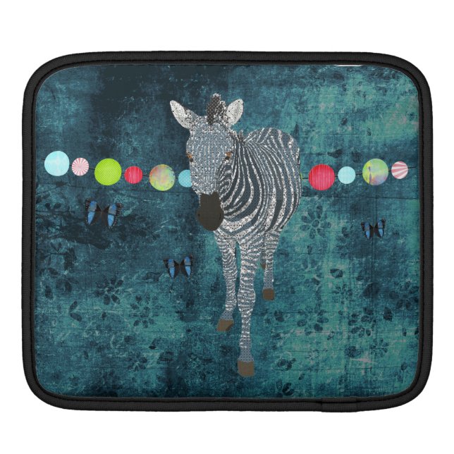 Midnight Blue Zebra  iPad Sleeve (Back)