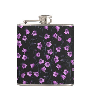 Midnight Bluebells, Harebells, Bellflowers 2 Hip Flask