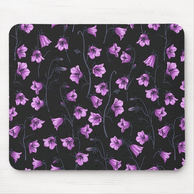 Midnight Bluebells, Harebells, Bellflowers 2 Mouse Mat (Front)