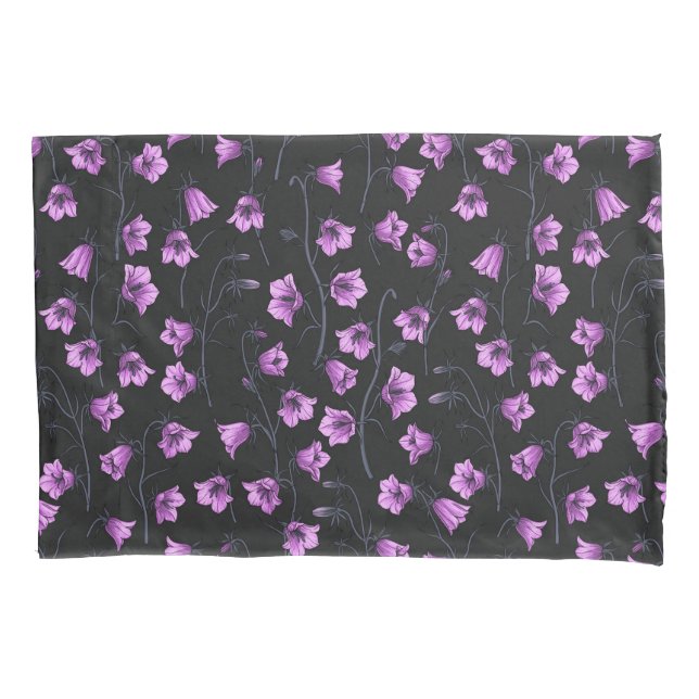 Midnight Bluebells, Harebells, Bellflowers 2 Pillowcase (Front-Left)