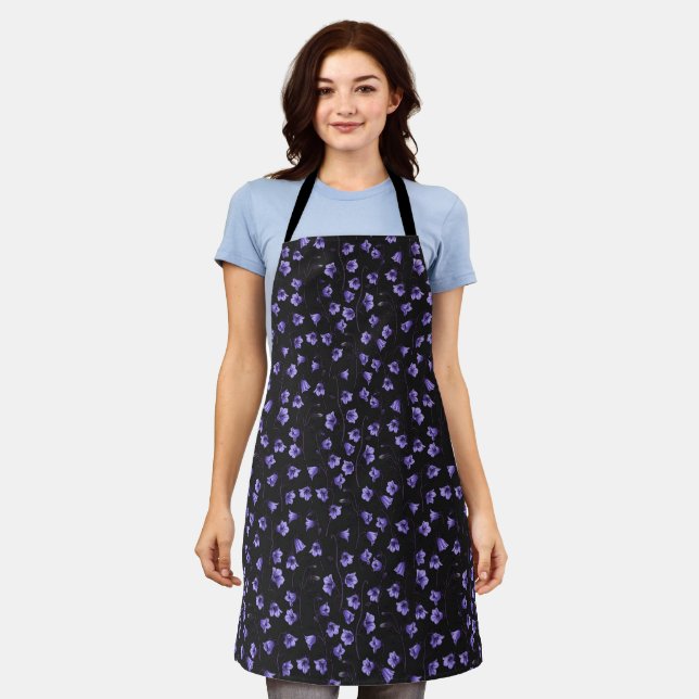 Midnight Bluebells, Harebells, Bellflowers Apron (Worn)