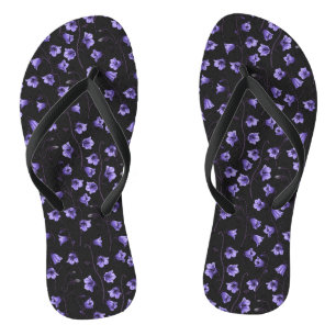 Midnight Bluebells, Harebells, Bellflowers Flip Flops