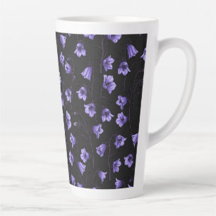 Midnight Bluebells, Harebells, Bellflowers Latte Mug