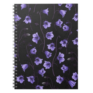 Midnight Bluebells, Harebells, Bellflowers Notebook