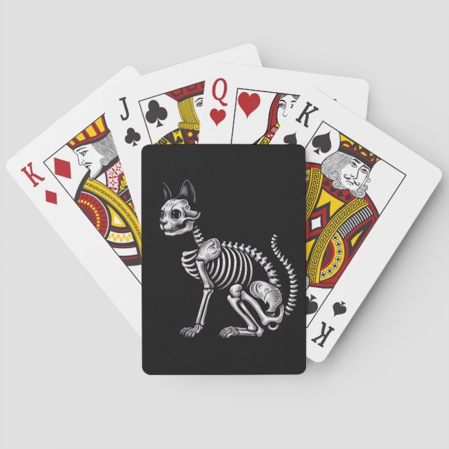 Midnight Bones: Skeleton Cat Playing Cards (Back)