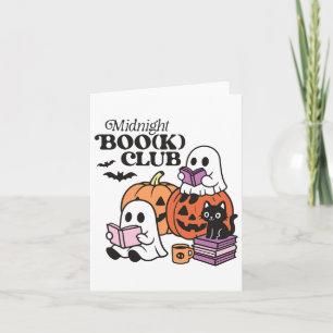 Midnight Boo(k) Club Halloween Ghosts Reading Book Card