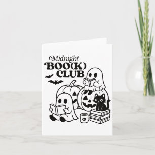 Midnight Boo(k) Club Halloween Ghosts Reading Book Card