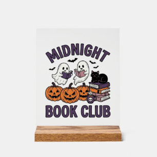 Midnight Book Club Halloween Reading Design_1 Acrylic Sign