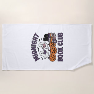 Midnight Book Club Halloween Reading Design_1 Beach Towel