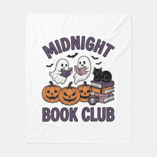 Midnight Book Club Halloween Reading Design_1 Fleece Blanket