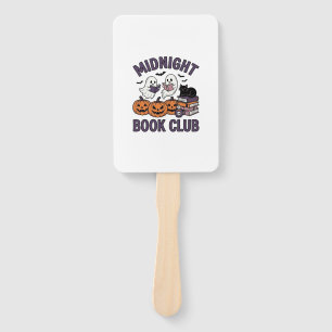 Midnight Book Club Halloween Reading Design_1 Hand Fan