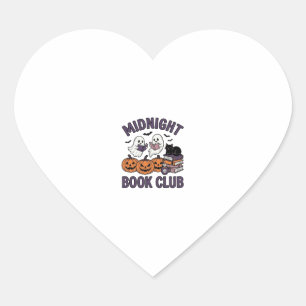 Midnight Book Club Halloween Reading Design_1 Heart Sticker