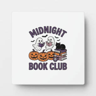 Midnight Book Club Halloween Reading Design_1 Plaque