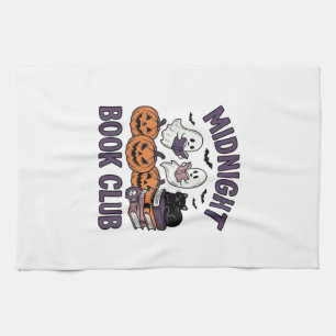 Midnight Book Club Halloween Reading Design_1 Tea Towel
