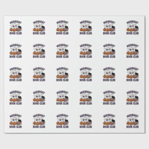 Midnight Book Club Halloween Reading Design_1 Wrapping Paper