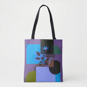 Midnight Botanical Contrast Tote Bag