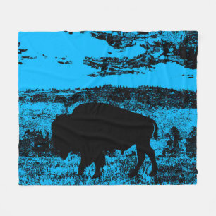 Midnight Buffalo - Plains Bison Throw Blanket