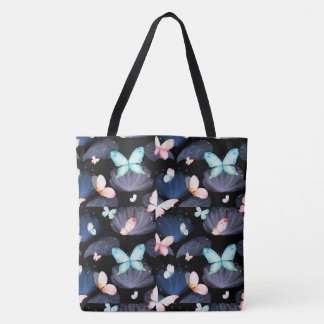 Midnight Butterflies in Flight Tote Bag