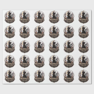 Midnight Cat Club Cute Black Cat Halloween Wrapping Paper