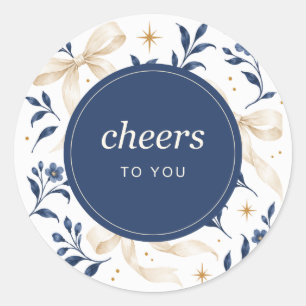Midnight Celebration Round Stickers