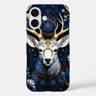 Midnight Celestial Floral Gothic Deer  iPhone 16 Case
