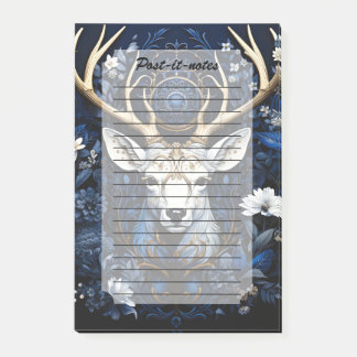 Midnight Celestial Floral Gothic Deer Post-it Notes