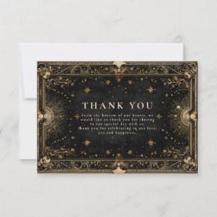 Midnight Celestial Luxe Wedding Thank You Card