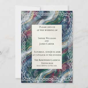 Midnight Celtic Thistle Wedding Invitation