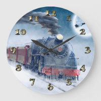 Midnight Christmas Train with Girl and Santa