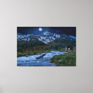 Midnight Chronicle Fantasy Landscape Canvas Print