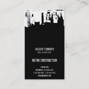 Midnight City Skyline Mirror Silhouette Business Card
