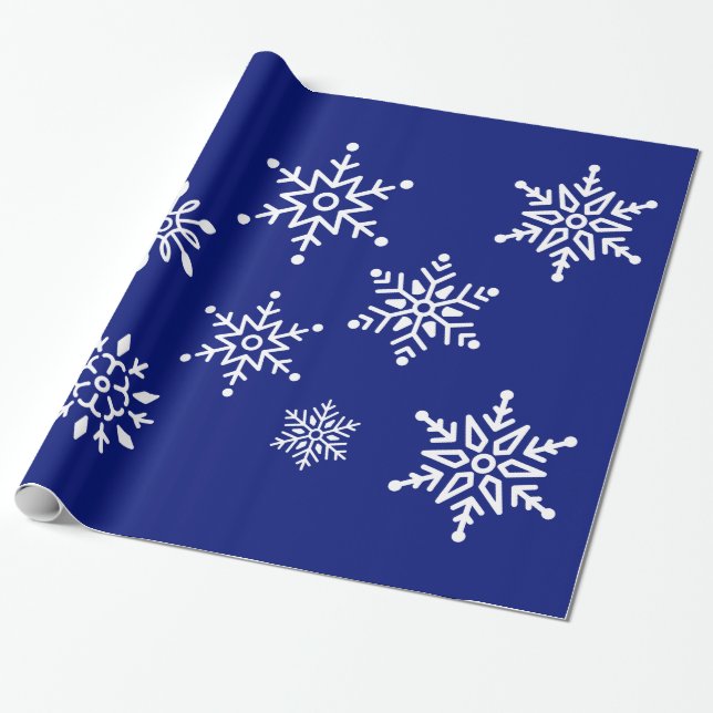 Midnight Clear -  Snowflakes Wrapping Paper (Unrolled)