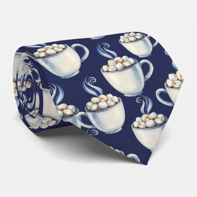 Midnight Cocoa – Cosy Winter Tie (Rolled)