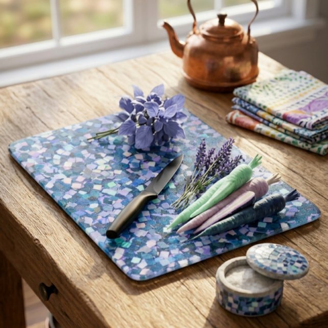 Midnight Confetti Shimmer Decorative Glass Cutting Board (Creator Uploaded)