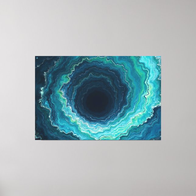 Midnight Currents –60" x 40" Abstract Fluid Ocean Canvas Print (Front)