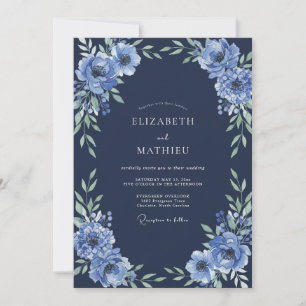 Midnight Dahlia Wedding Invitation