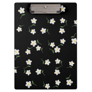 Midnight Daisy Floral Clipboard   Hand-Drawn Botan