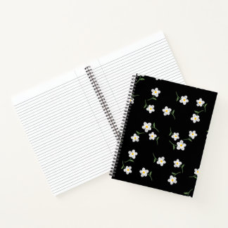 Midnight Daisy Floral Notebook | Hand-Drawn Botani