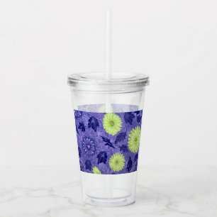 Midnight Daisy Garden Acrylic Tumbler