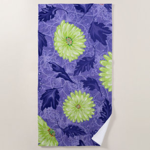 Midnight Daisy Garden Beach Towel