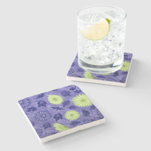 Midnight Daisy Garden Stone Coaster