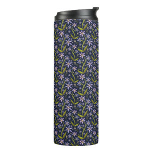 Midnight Dancing Daisies Watercolor Tumbler