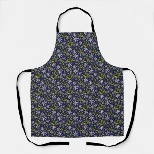 Midnight Dancing Watercolor Daisies Apron